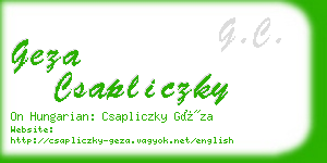 geza csapliczky business card